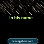 in his name