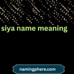 siya name meaning