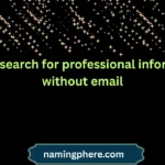 how to search for professional information without email