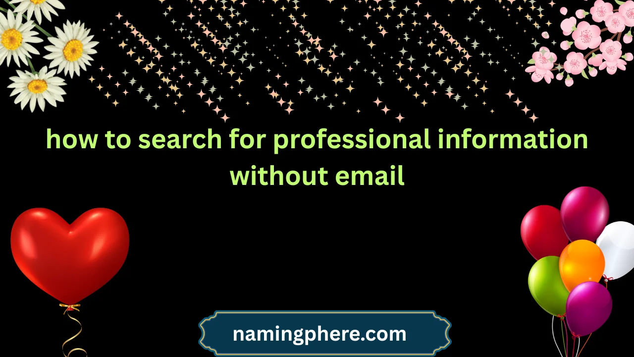 how to search for professional information without email